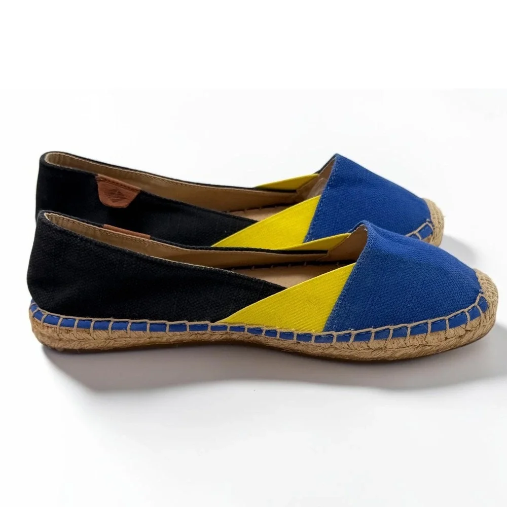 Sperry Top-Sider Katama Espadrille Flats Blue Yellow Black Colorblock Womens 7